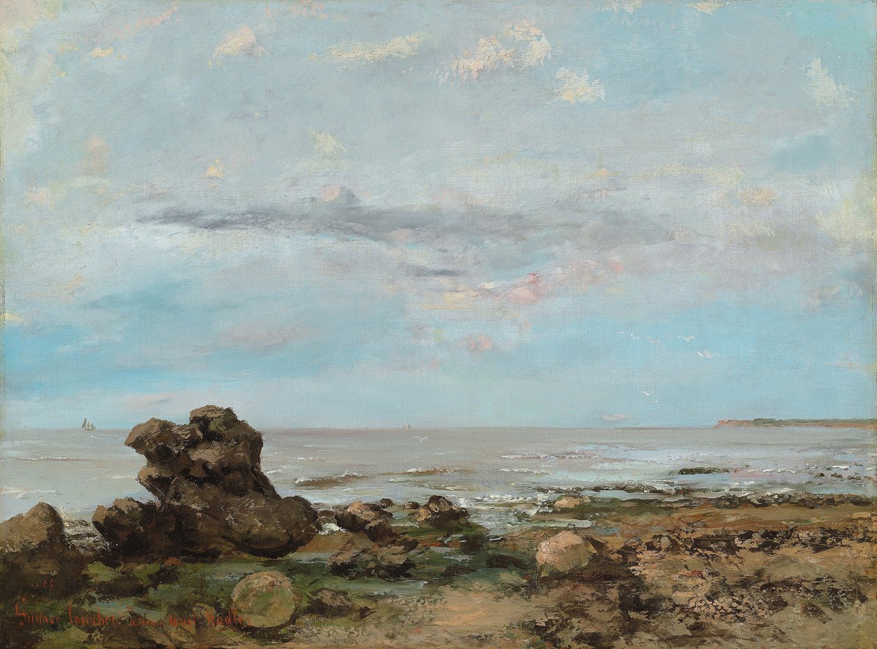 La playa de Trouville, 1865 de Gustave Courbet