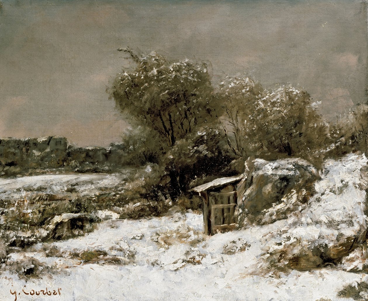 Escena de invierno, siglo XIX de Gustave Courbet