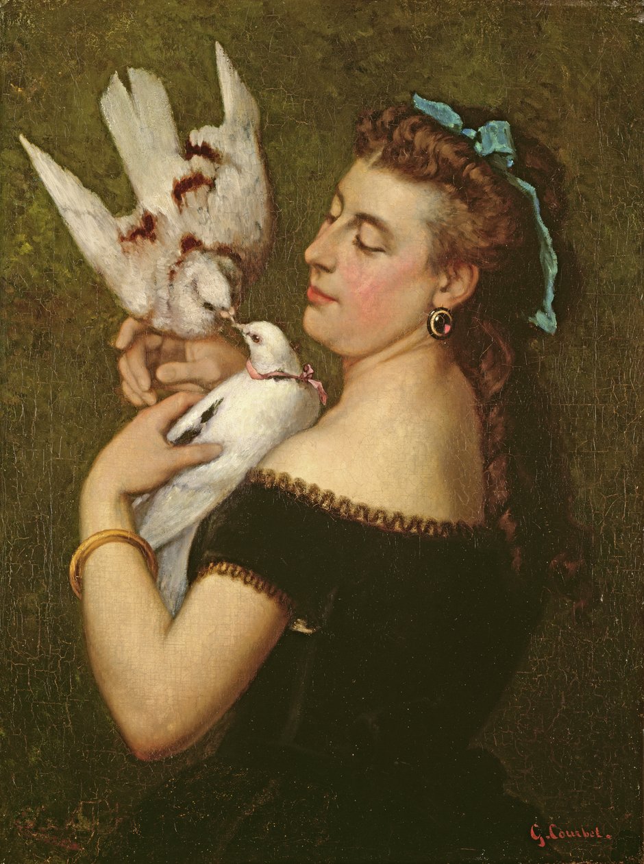 Mujer con palomas de Gustave Courbet