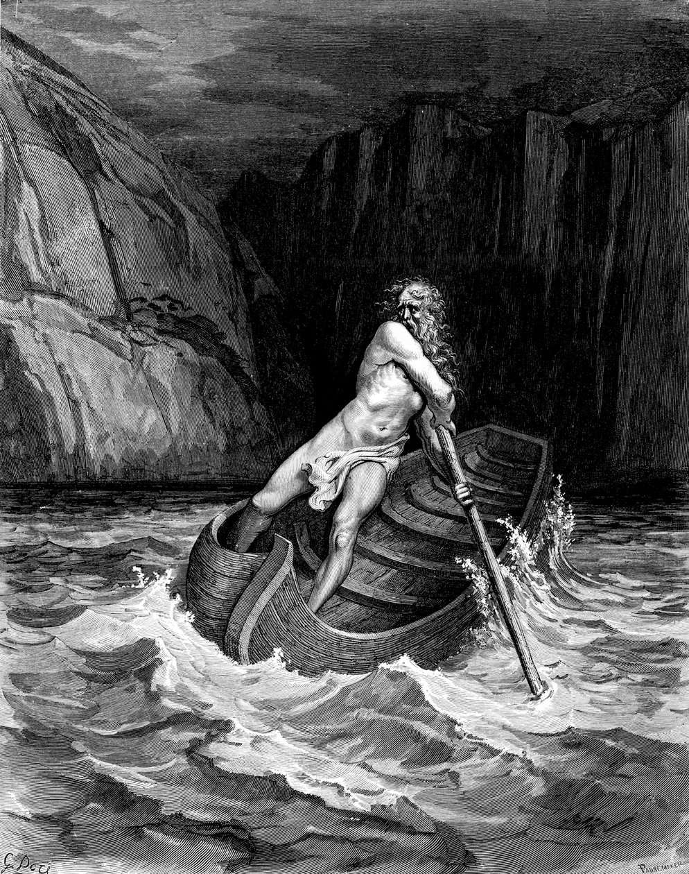La llegada de Caronte, 1857 de Gustave Dore