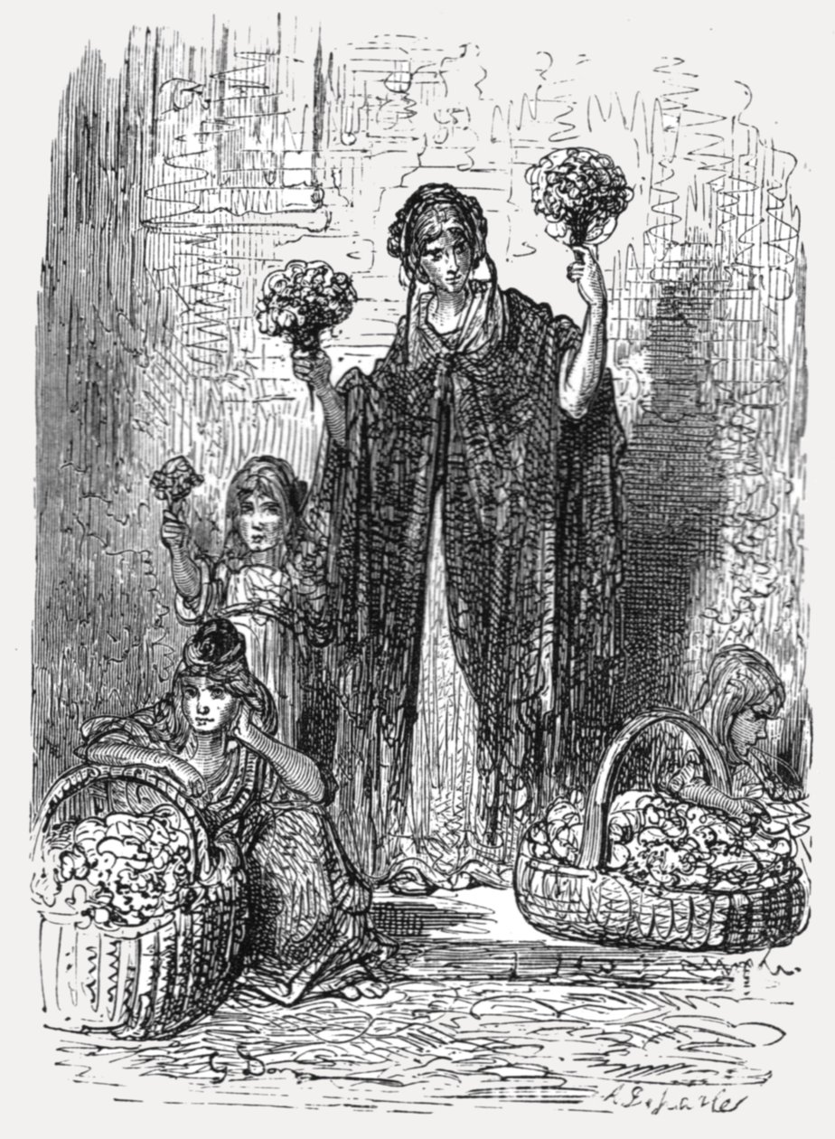 Vendedoras de flores de Gustave Dore