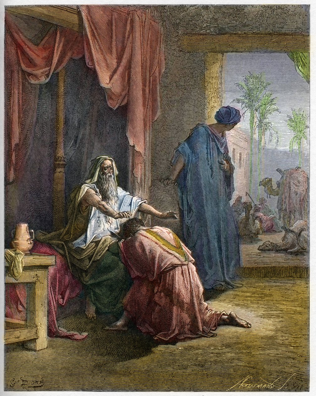 Isaac bendice a Jacob - Génesis (27) de Gustave Dore