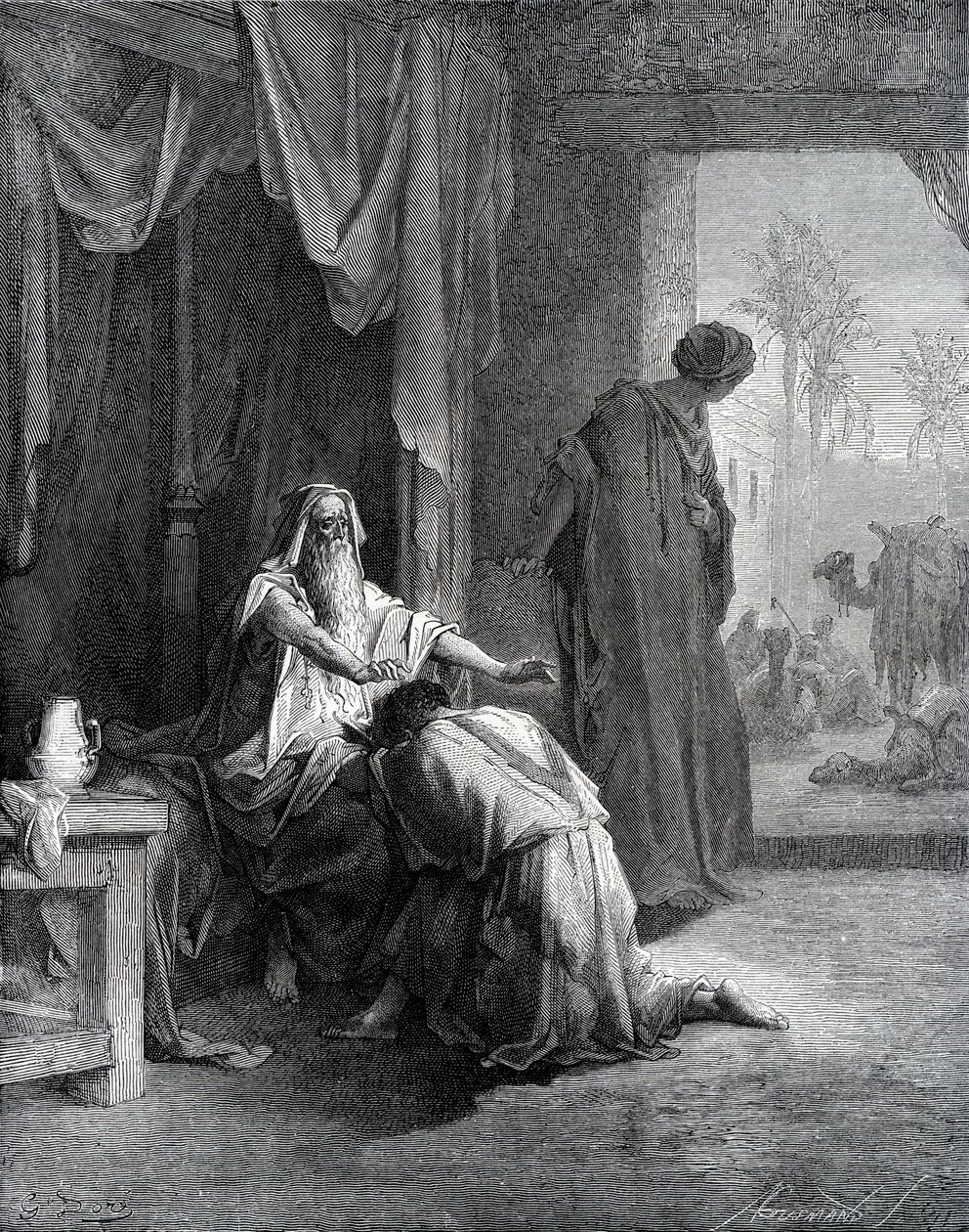 Isaac bendice a Jacob de Gustave Dore