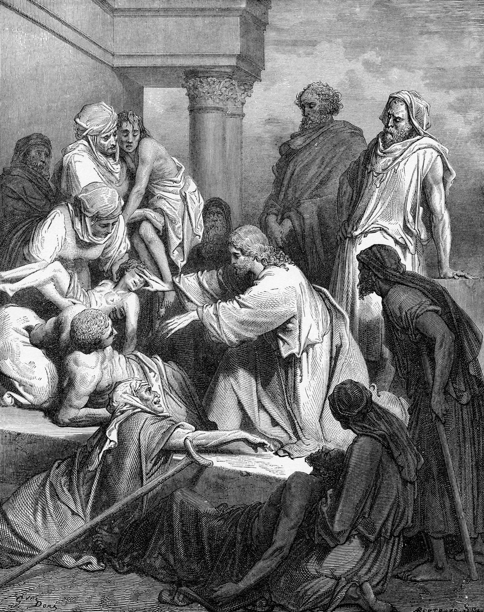 Jesús sanando a los enfermos de Gustave Dore