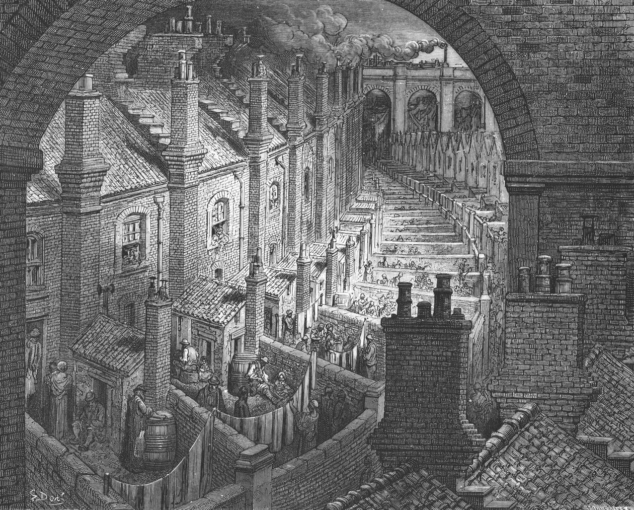 Sobre Londres - En tren, 1872 de Gustave Dore