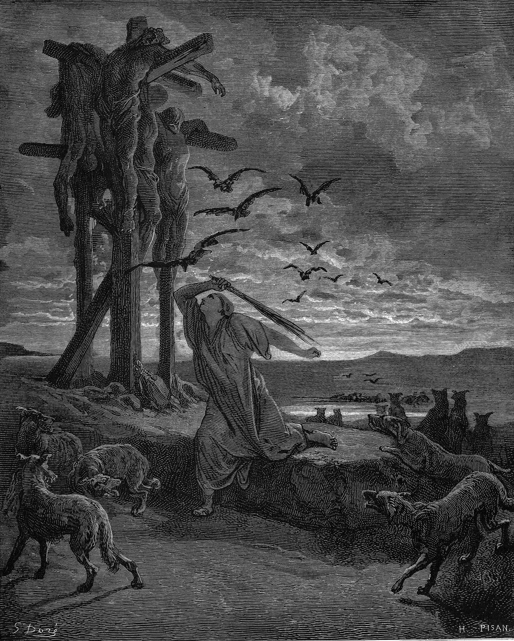 Rizpa, concubina del rey Saúl de Gustave Dore