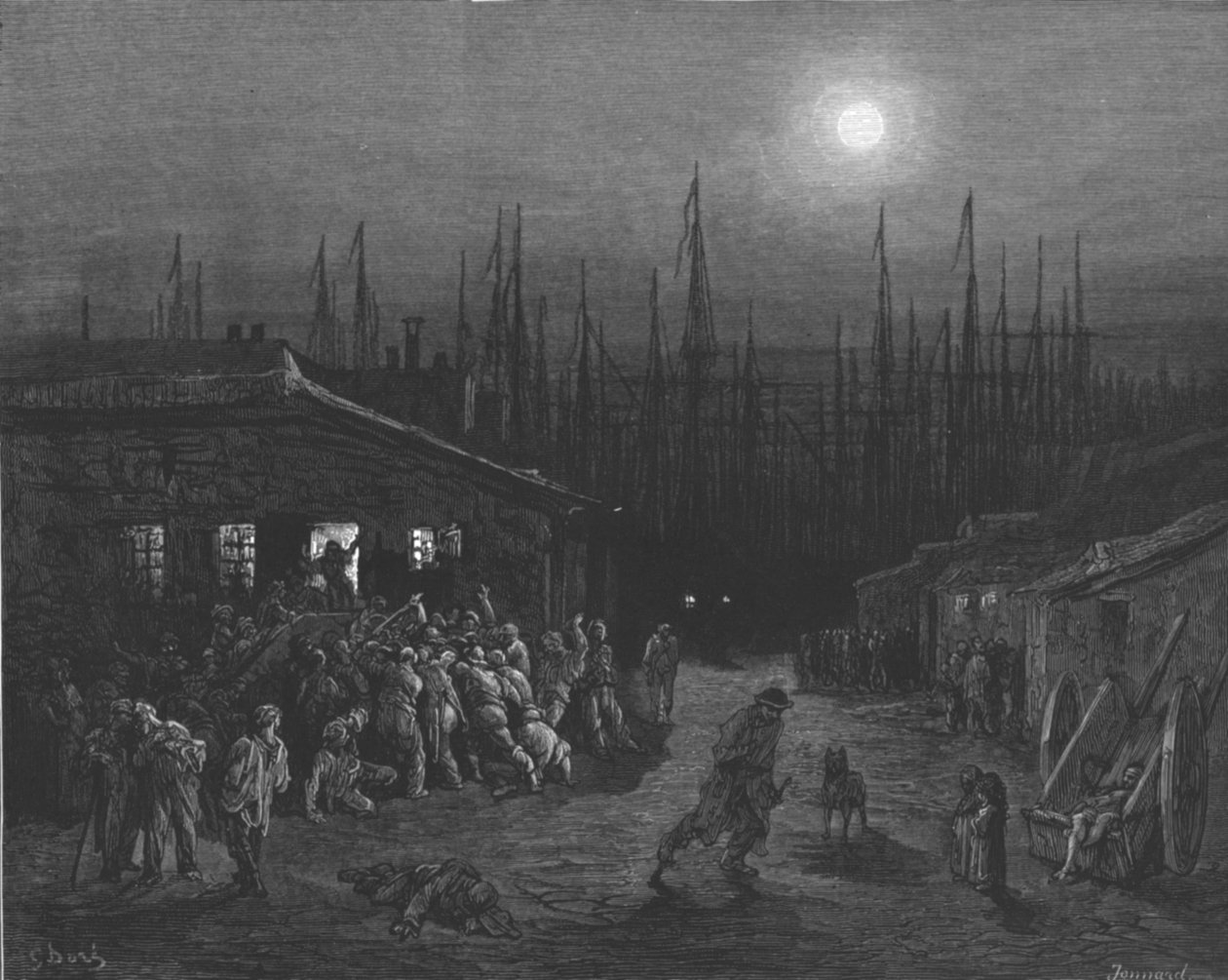 Los Muelles - Escena Nocturna de Gustave Dore