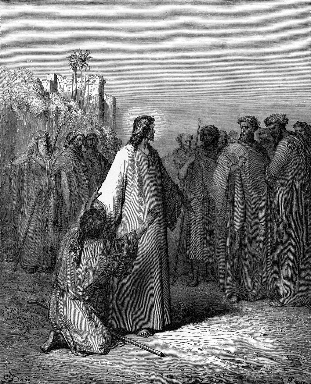El hombre poseído por demonios de Gustave Dore