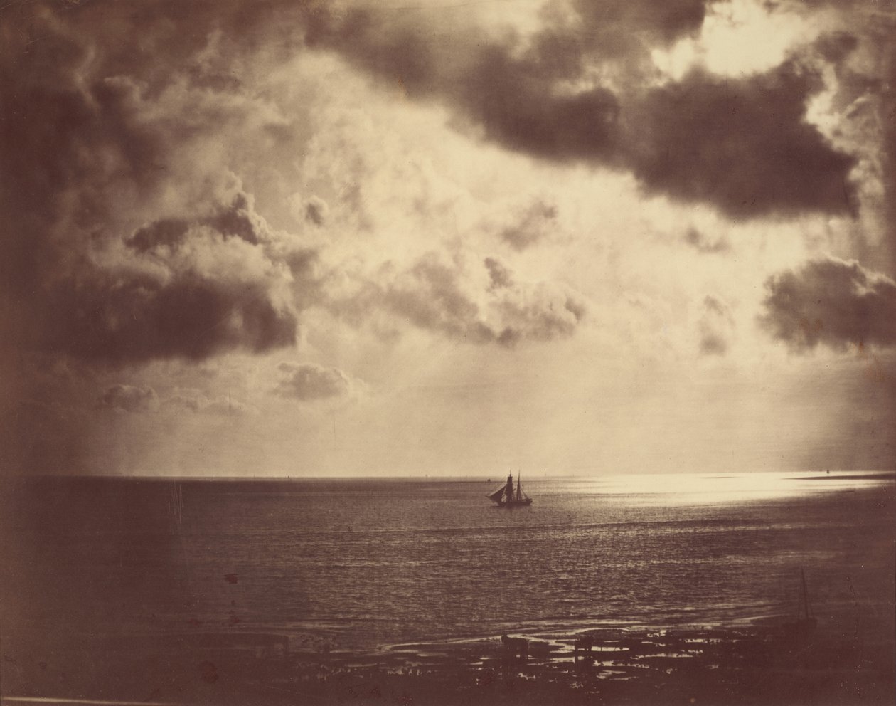 Bergantín en el agua de Gustave Le Gray