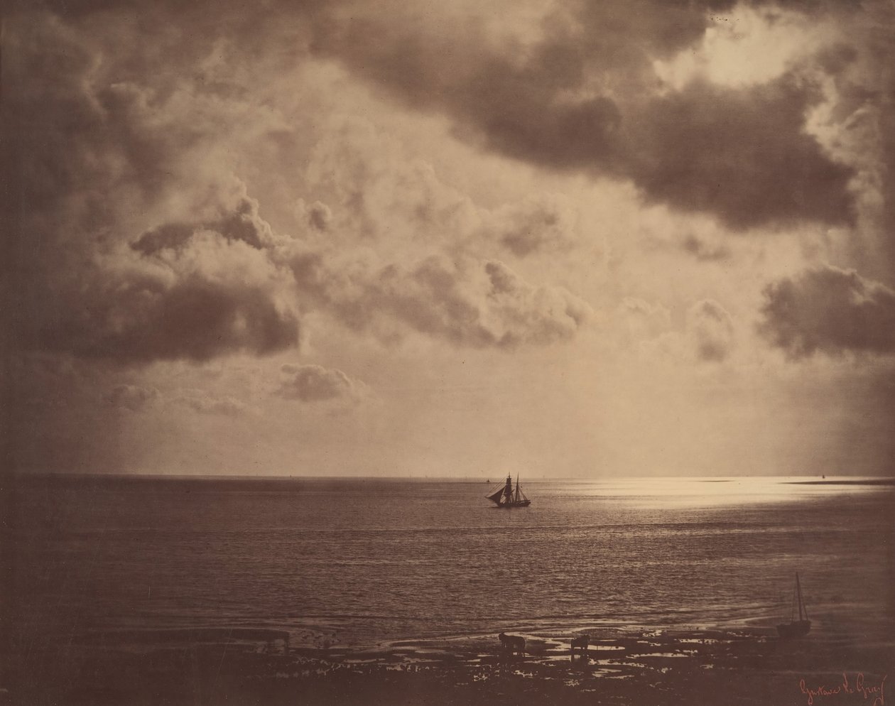 Bergantín en el agua de Gustave Le Gray