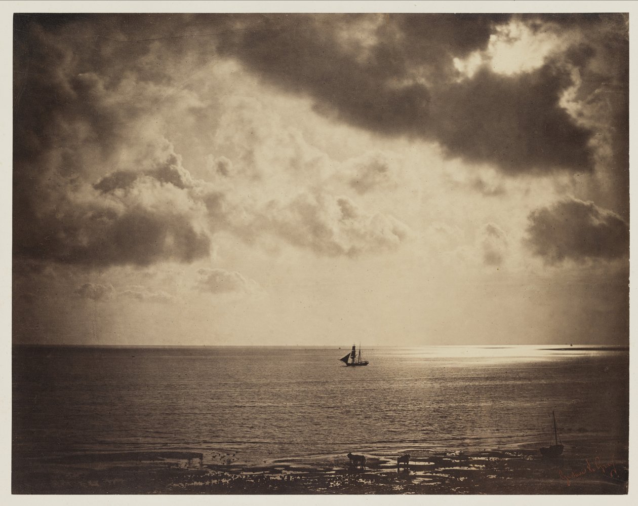 Bergantín en el agua de Gustave Le Gray