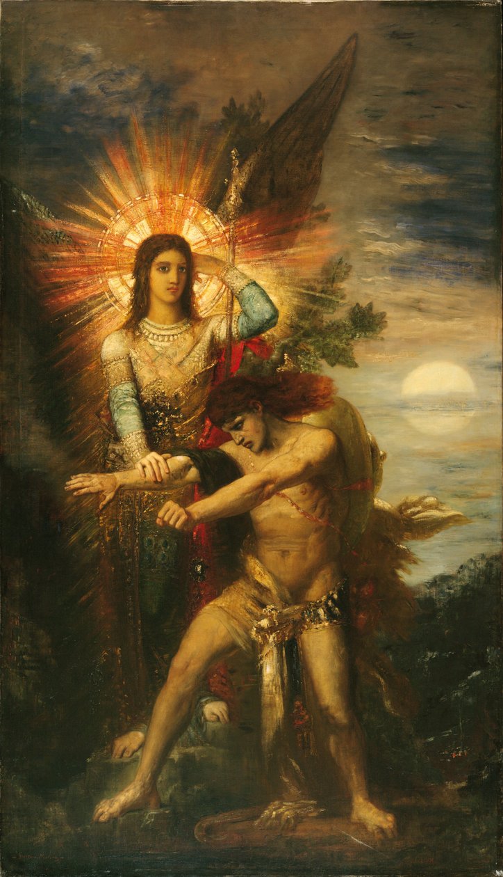 Jacob y el ángel de Gustave Moreau