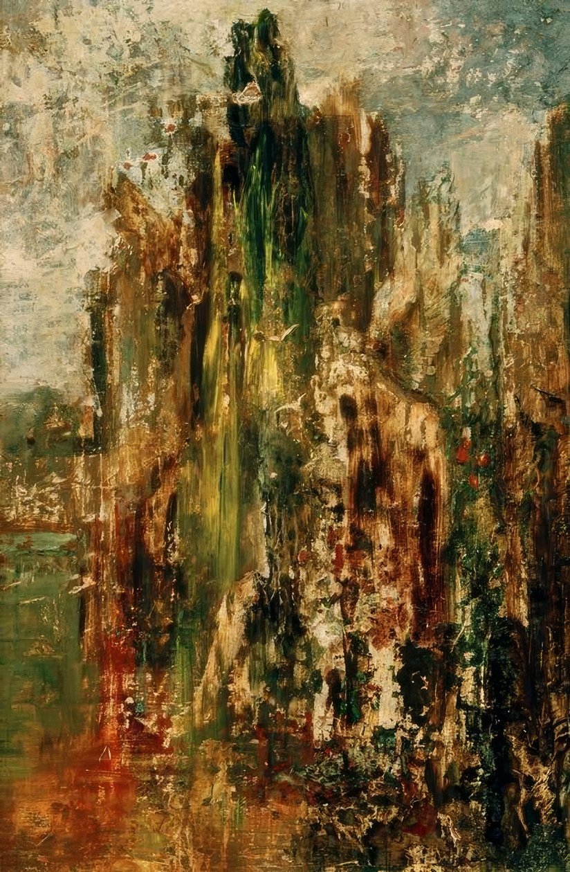 Paisaje. Boceto (al Esfinge) de Gustave Moreau
