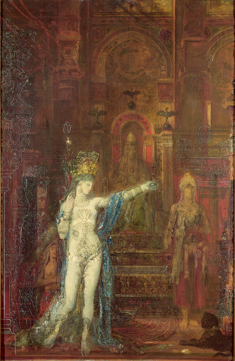 Salomé bailando ante Herodes, c.1874 de Gustave Moreau