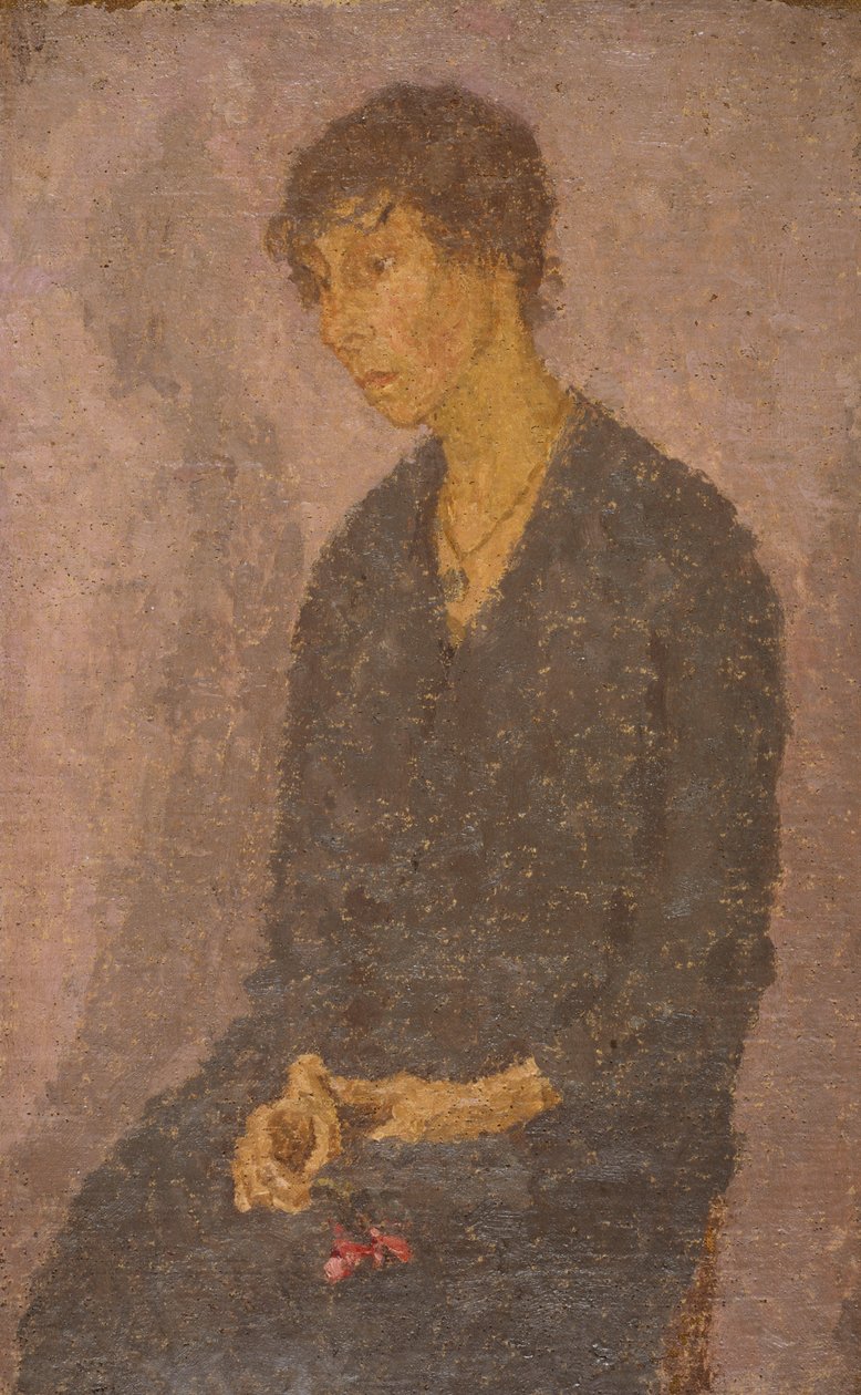 Mujer sosteniendo una flor de Gwen John