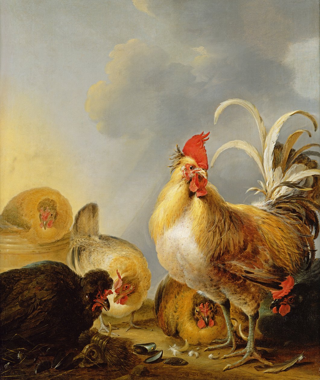 Un Grupo de Aves de Corral de Gysbert Hondecoeter