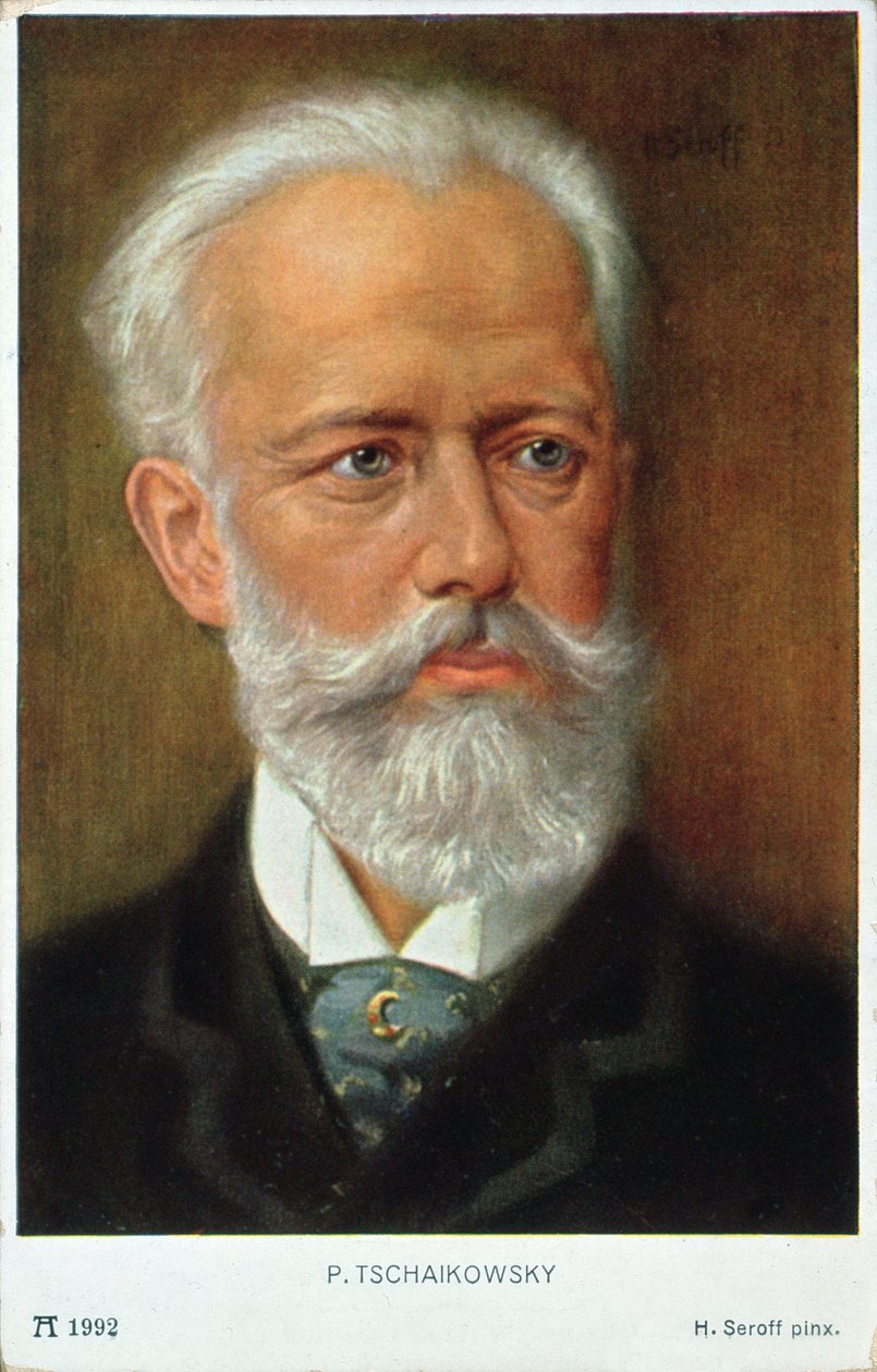 Postal de Piotr Ilich Chaikovski (1840-93) de H. Serov
