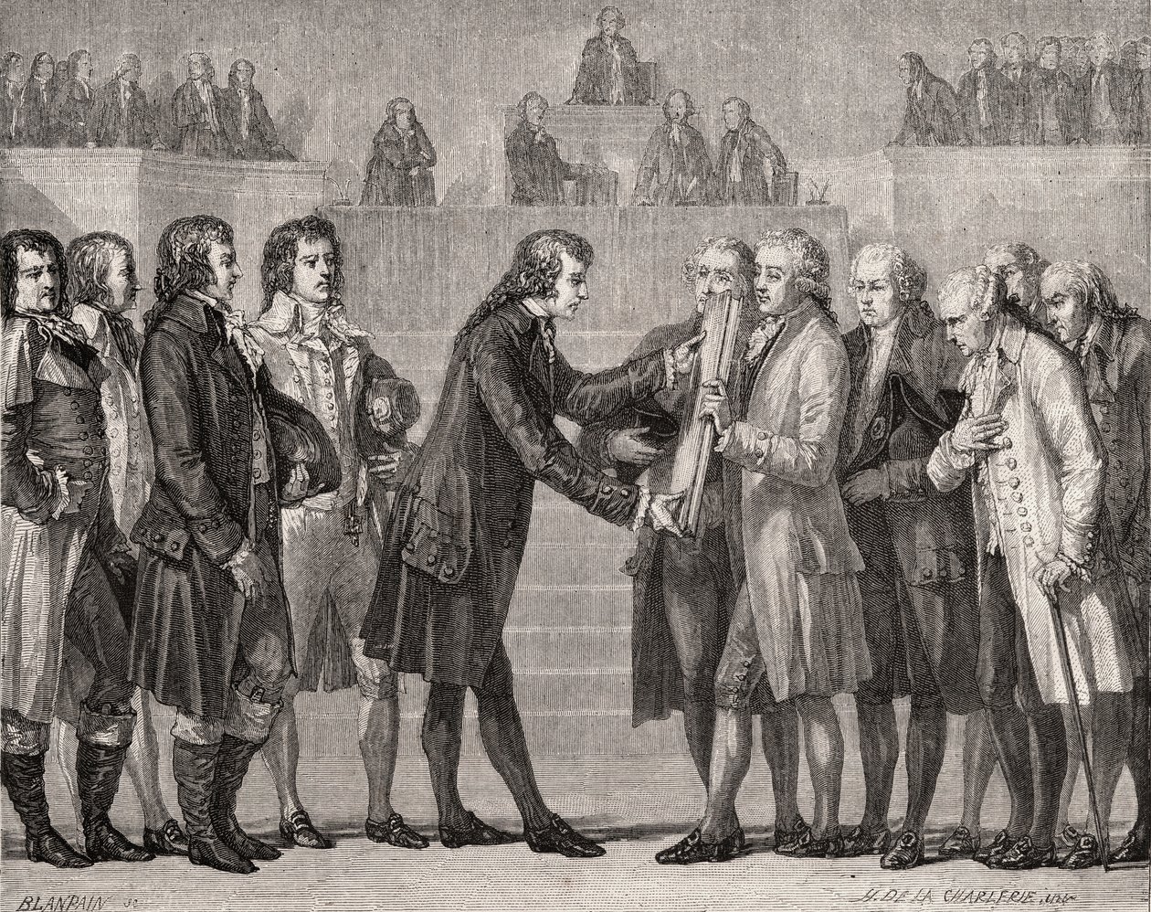 El rey Luis XVI (1754-93) jurando sobre el Libro de la Constitución, 14 de septiembre de 1791 de H. de la Charlerie