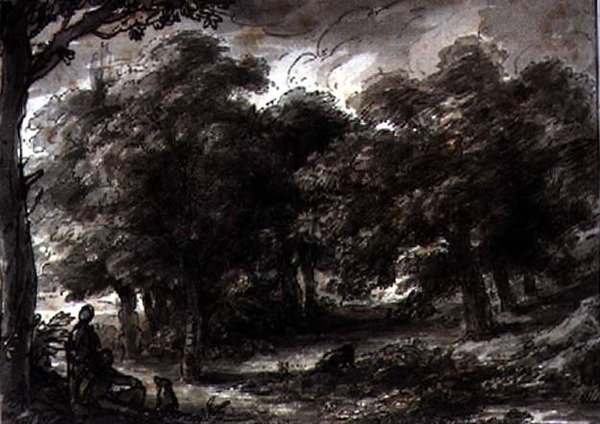 Paisaje boscoso, con figuras de H.F. 1751 1812 Aylesford