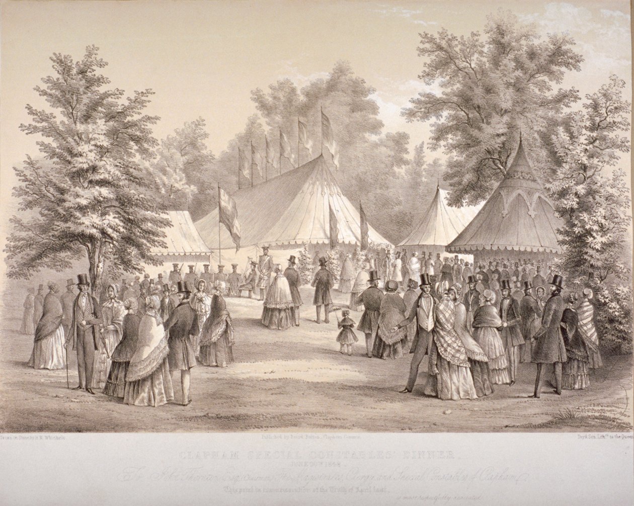 Cena de los agentes especiales de Clapham, Clapham, Londres, 1848 de HM Whichelo