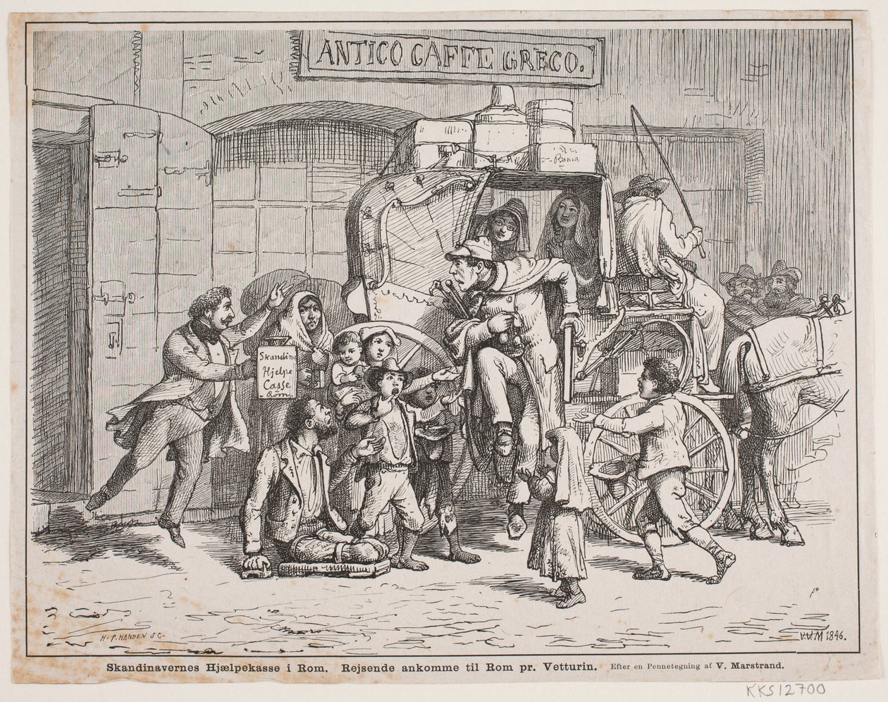 Caja de ayuda de los escandinavos en Roma de H.P. Hansen