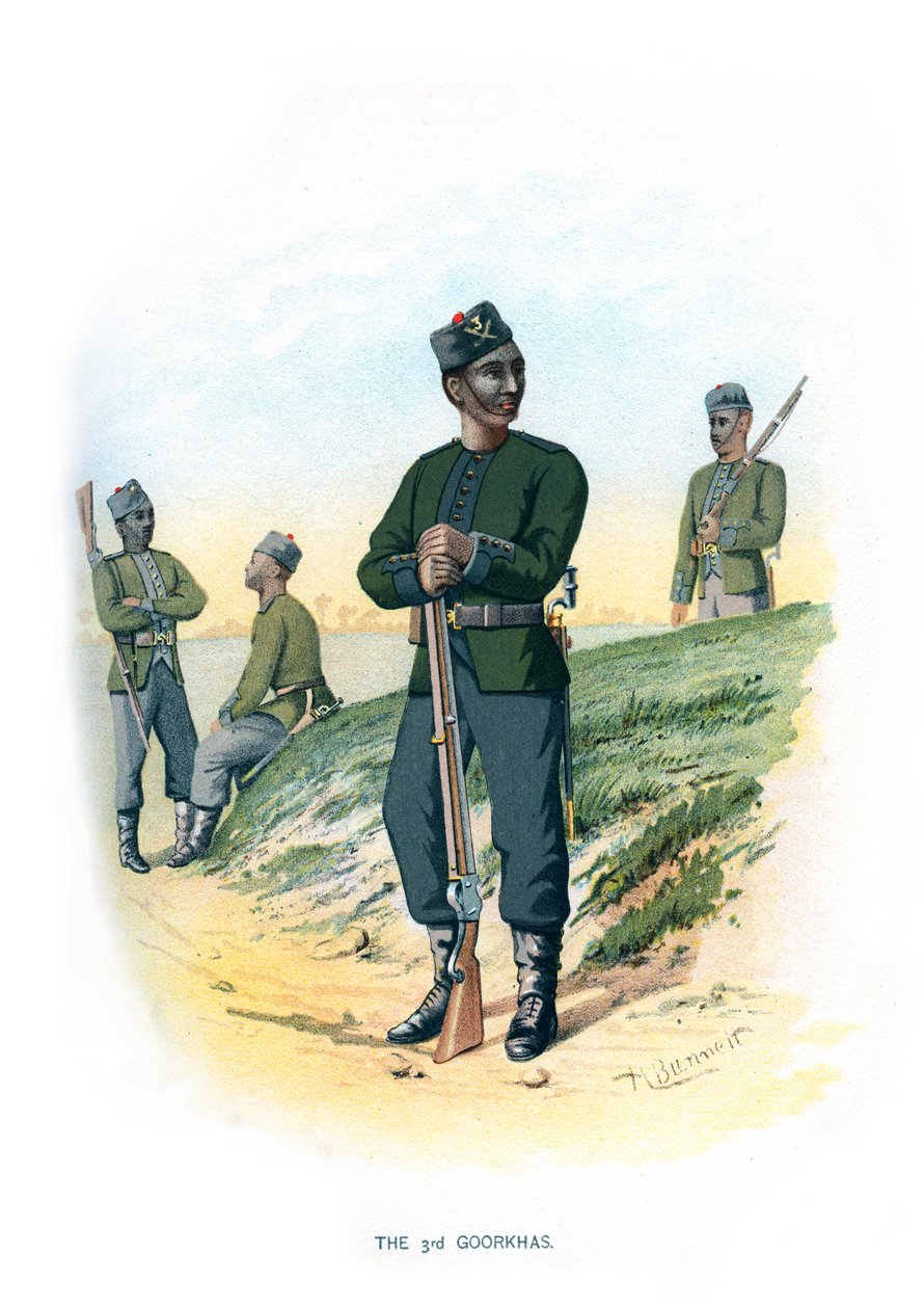 Los 3º Goorkhas, c. 1890 de H. Bunnett