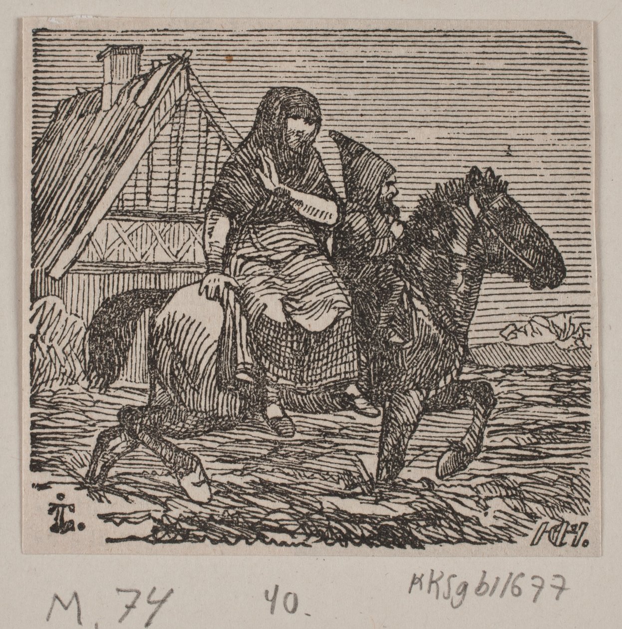 Ilustración de "La partera y el troll" de H. C. Henneberg