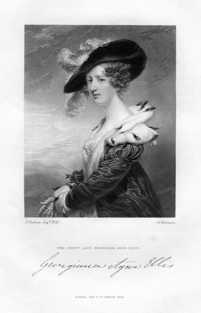 Lady Georgina Agar-Ellis, siglo XIX de H. Robinson