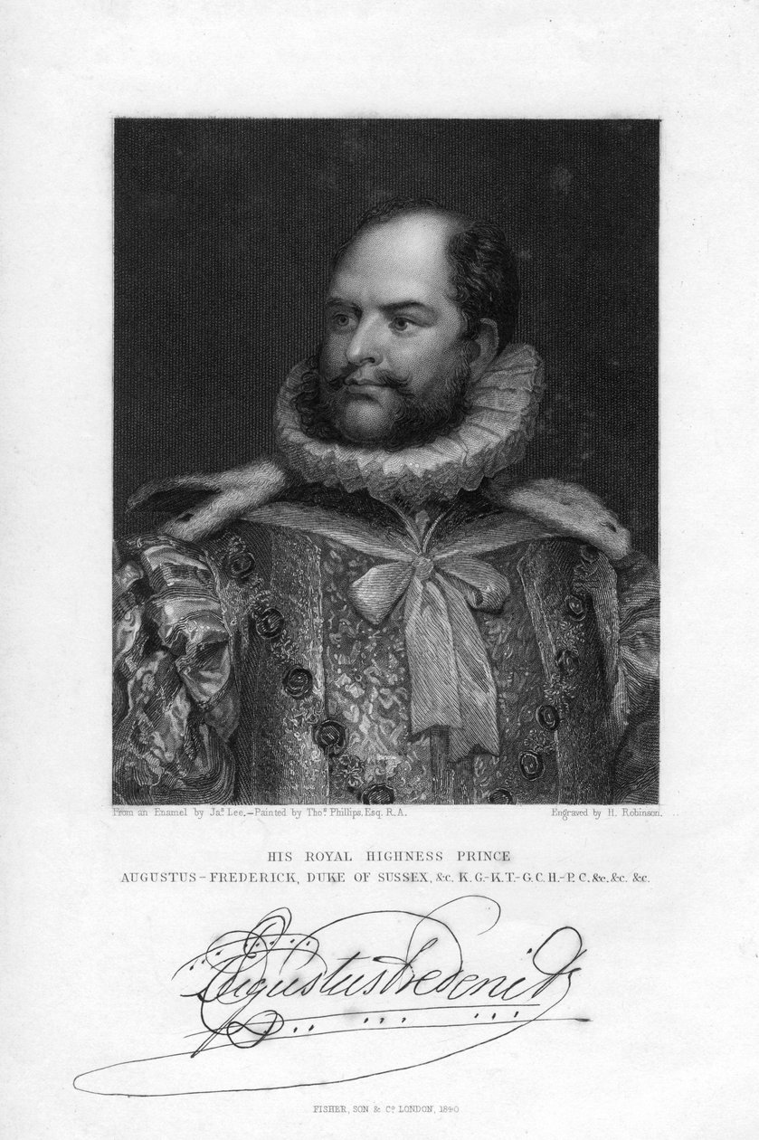 Príncipe Augusto Federico, Duque de Sussex, 1840 de H. Robinson