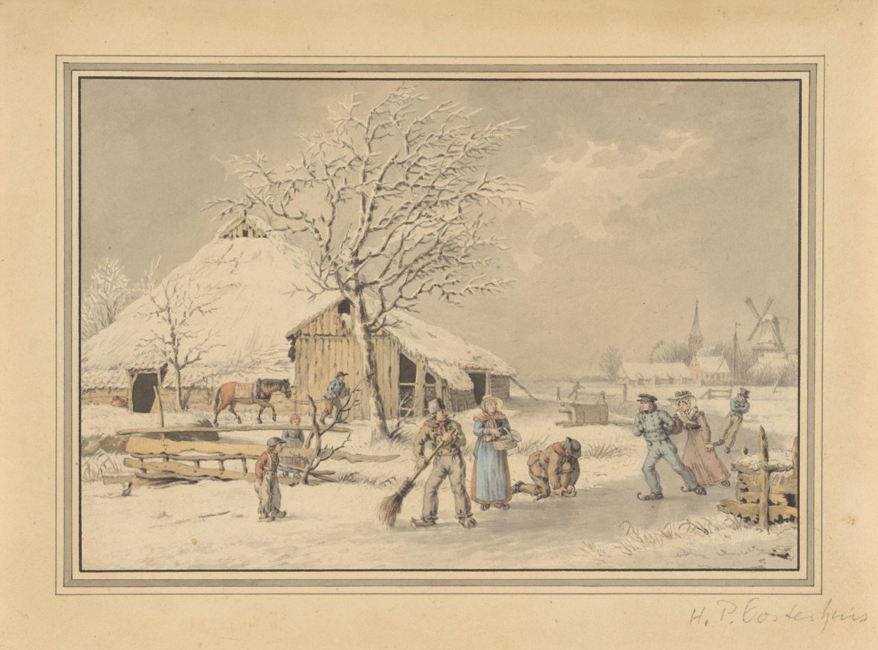 Paisaje de invierno de Haatje Pieters Oosterhuis (attributed to)