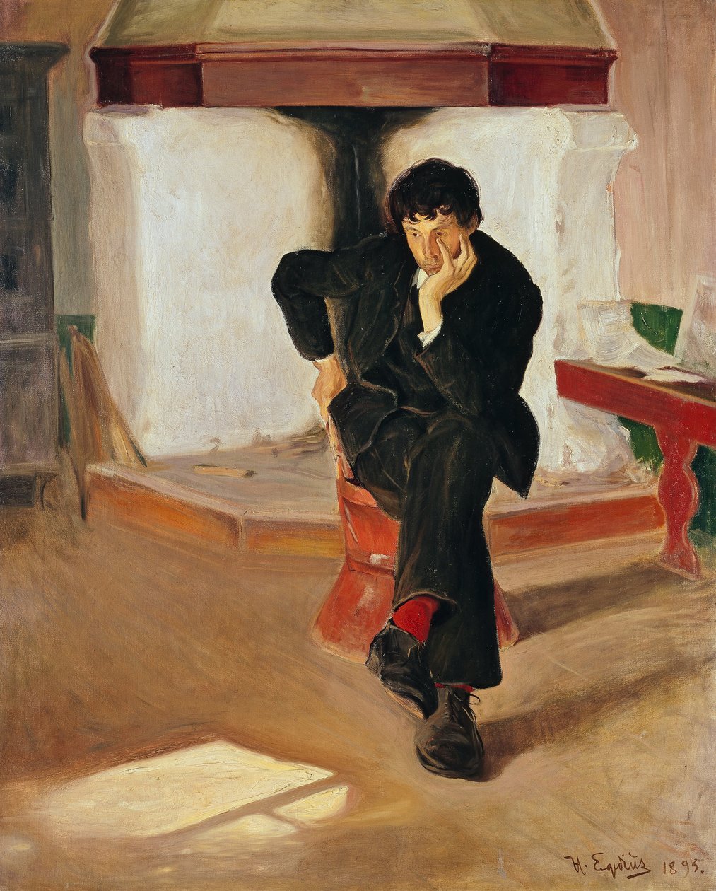 El soñador. Retrato del pintor Torleiv Stadskleiv. de Halfdan Egedius