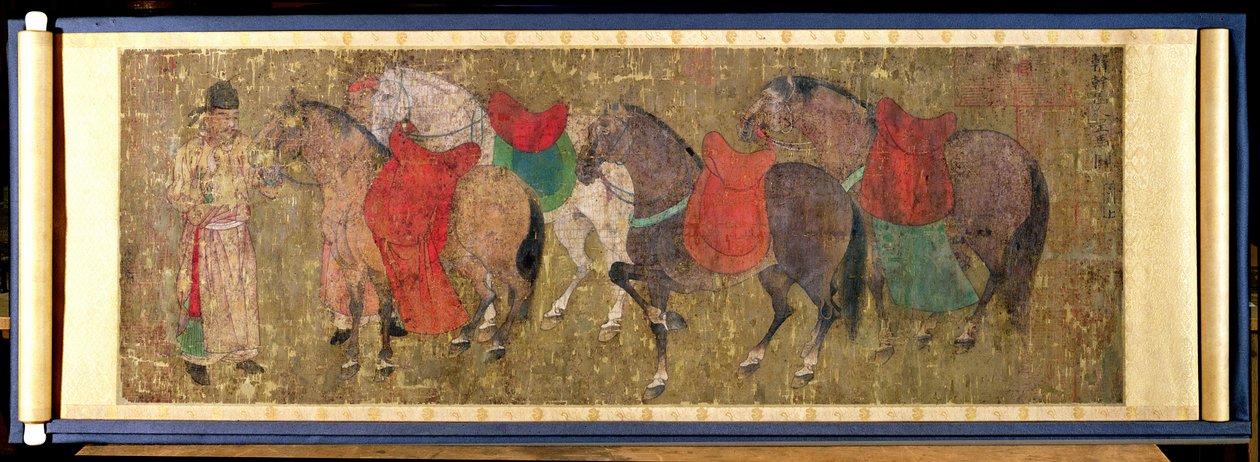 Un mozo con caballos de Han Gan