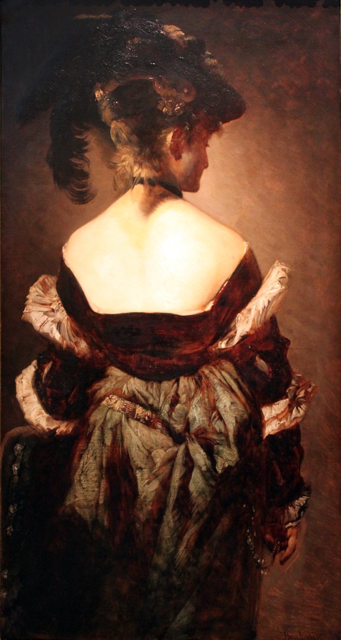 Dama con sombrero de plumas de Hans Makart