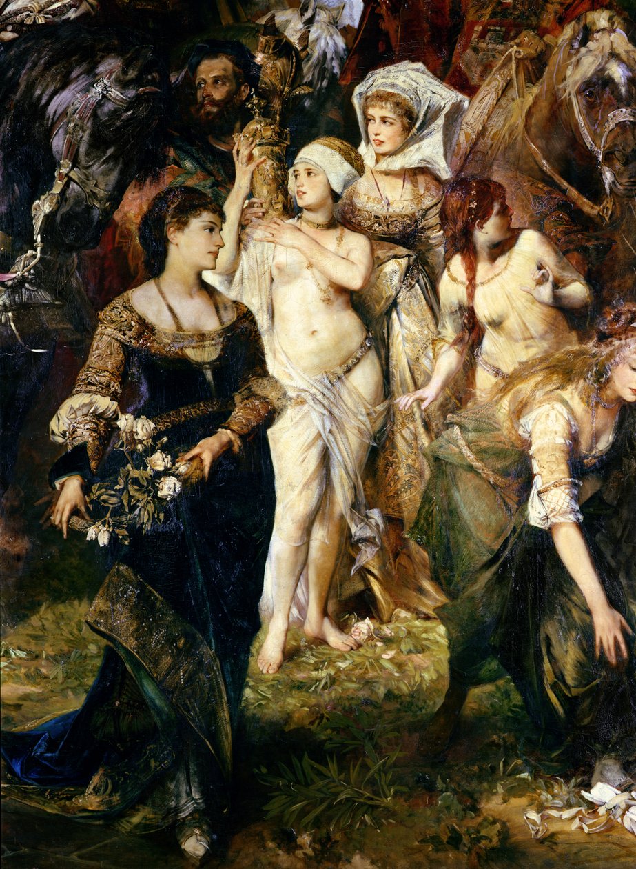 Detalle de la Entrada del Emperador Carlos V (1500-58) en Amberes en 1520, 1878 de Hans Makart