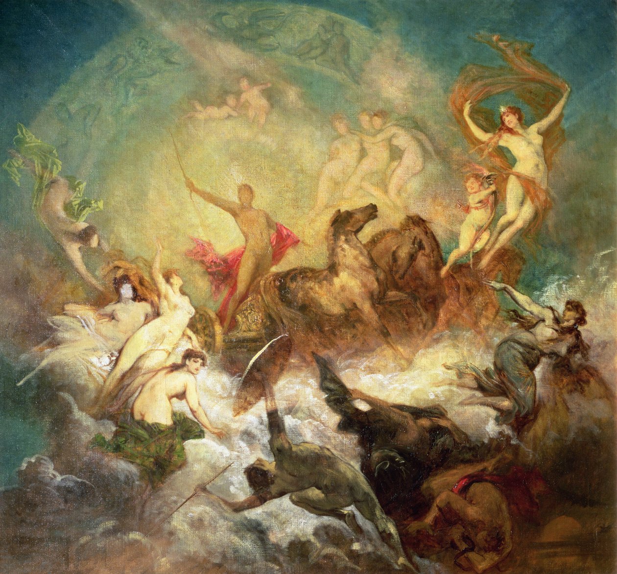 Victoria de la Luz sobre la Oscuridad, 1883-84 de Hans Makart
