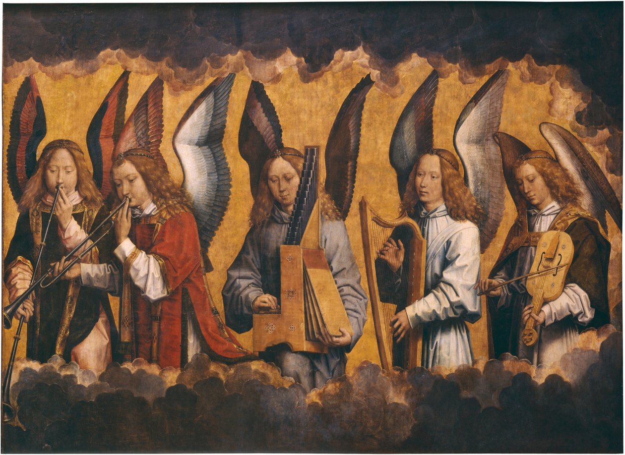 Ángeles haciendo música de Hans Memling