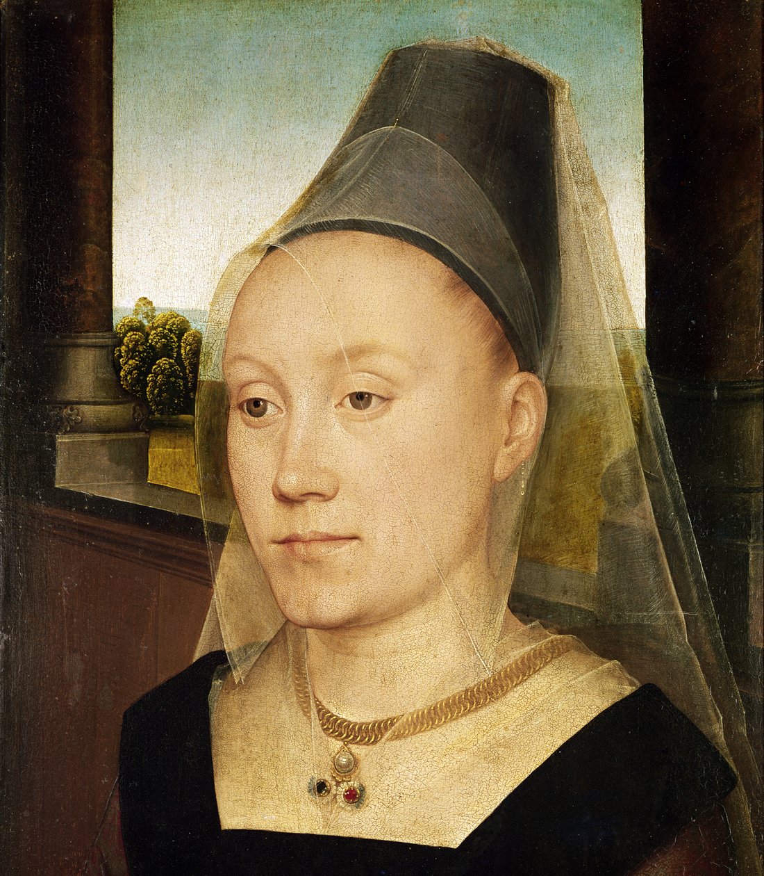 Barbara de Vlaenderberch, c.1472-75 (detalle) de Hans Memling