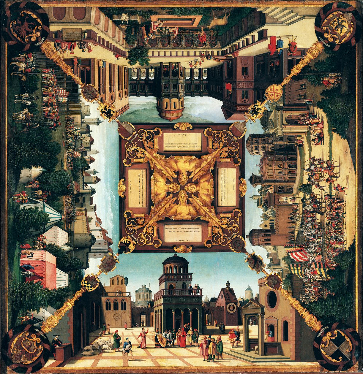 La historia de David, mesa pintada, 1534 de Hans Sebald Beham