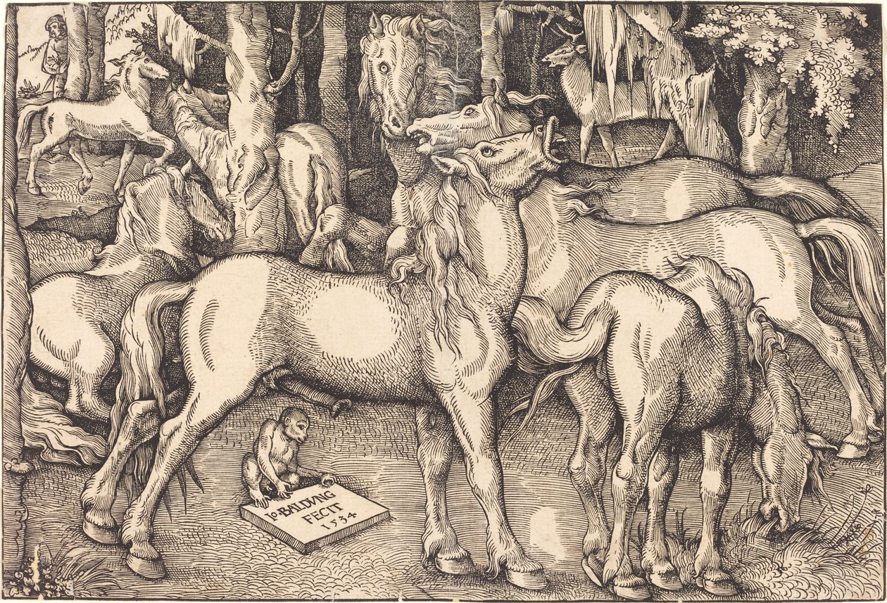 Grupo de siete caballos de Hans Baldung Grien