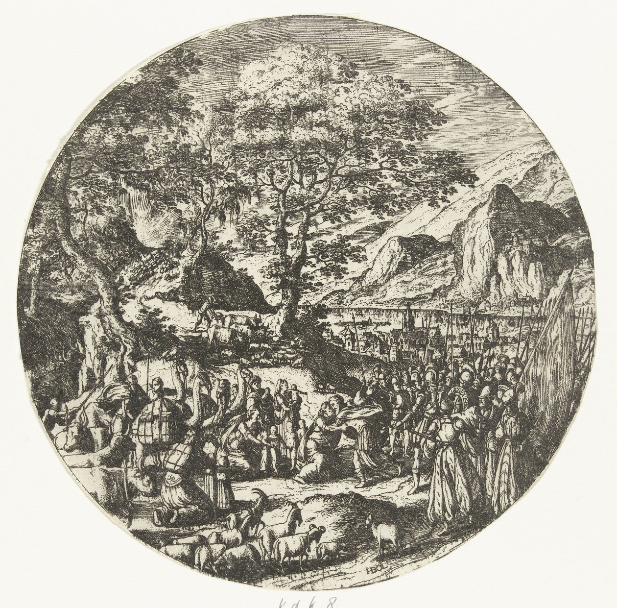 Reconciliación entre Esaú y Jacob de Hans Bol