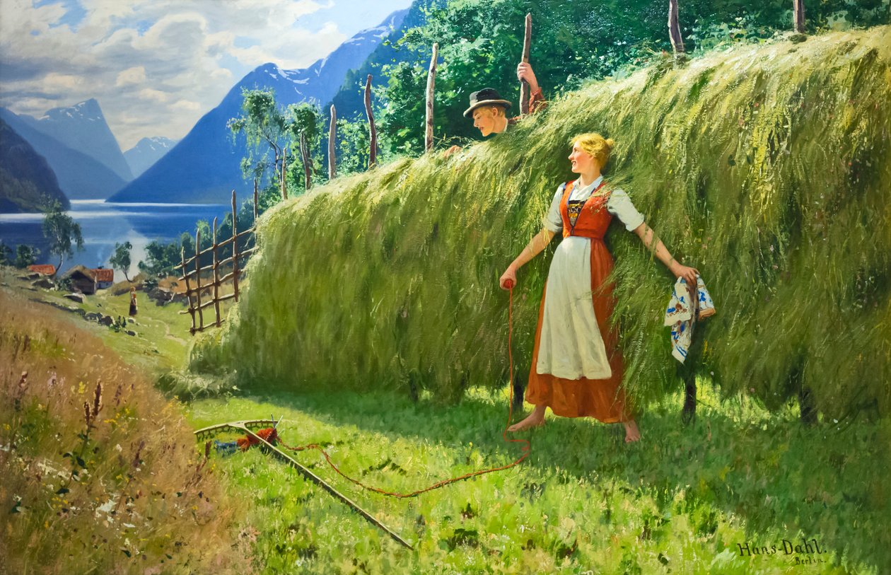 Episodio de verano (óleo sobre lienzo) de Hans Dahl