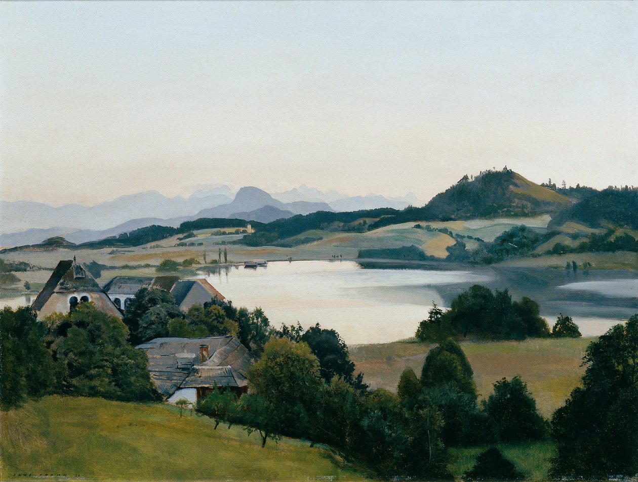 Paisaje de Carintia (lago Kraiger con Ulrichsberg) de Hans Frank