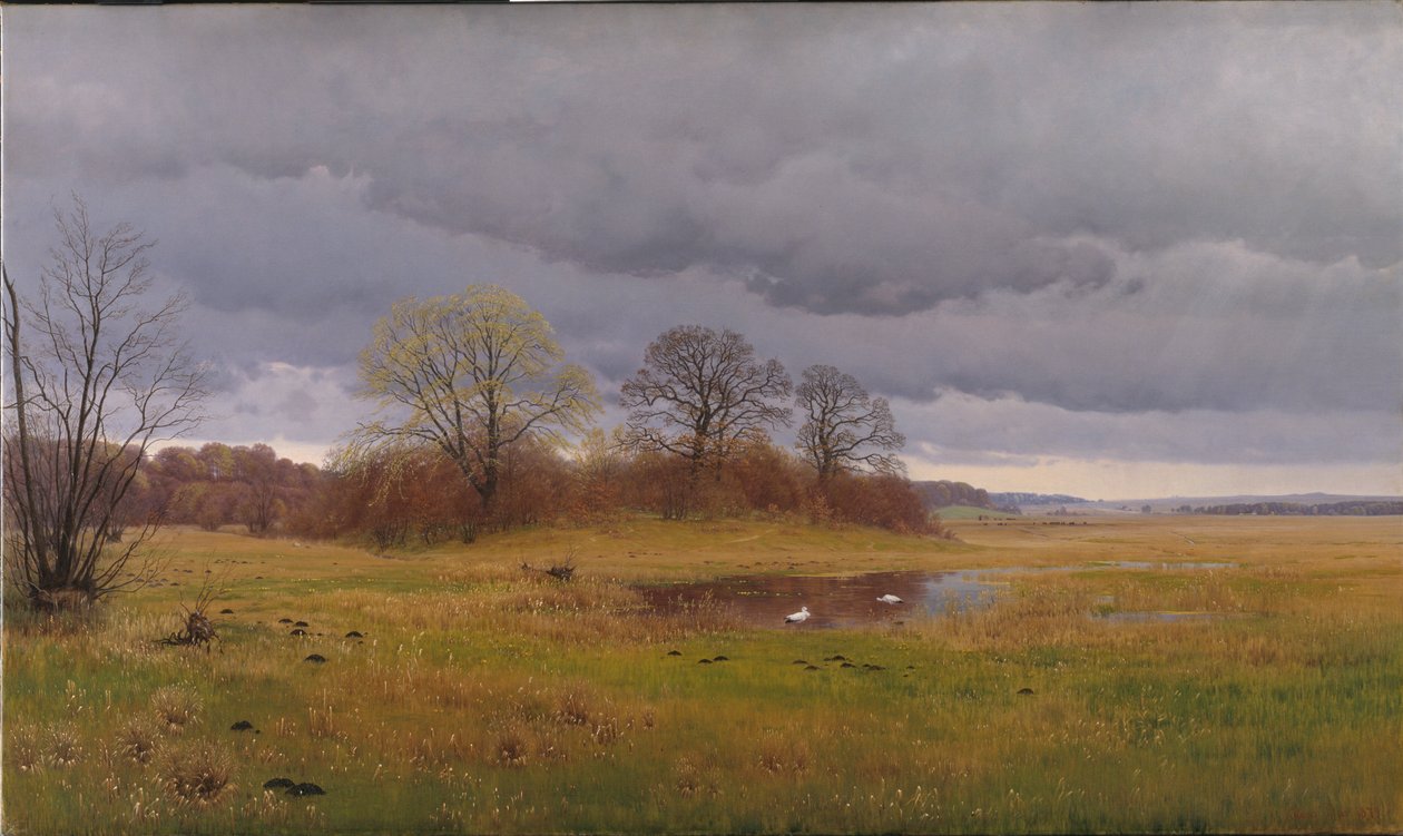 Paisaje primaveral con chubascos. Sur de Selandia de Hans Friis