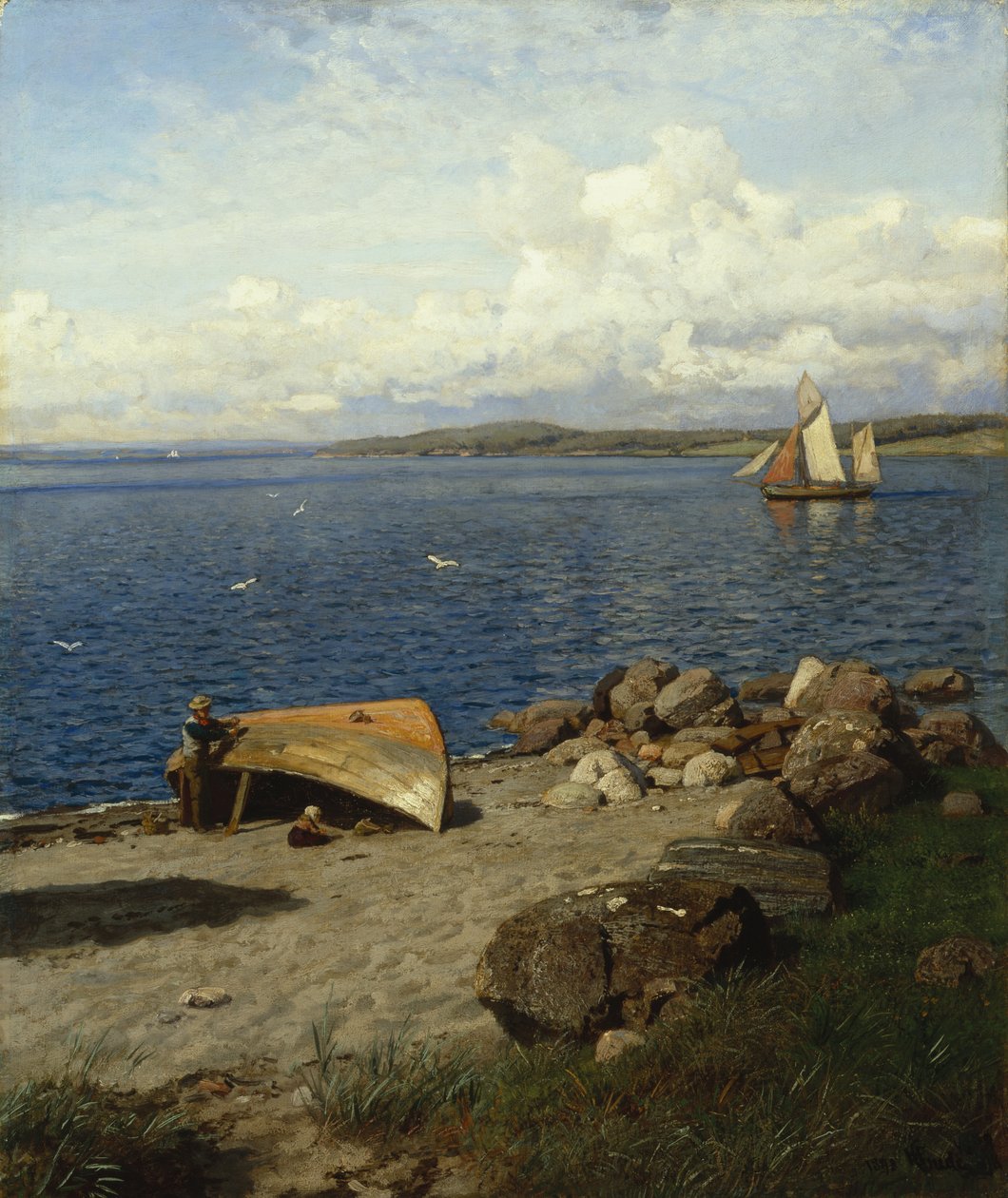 Paisaje costero noruego de Hans Gude