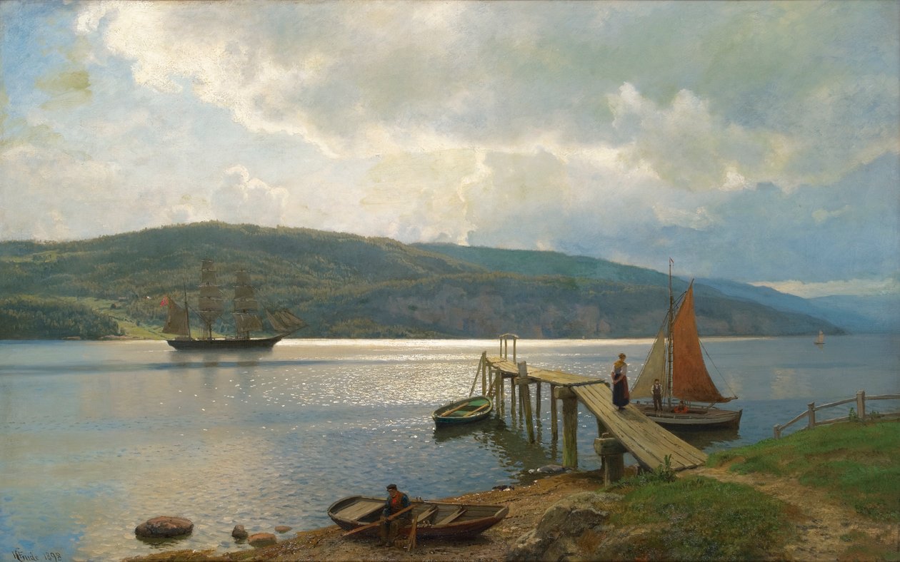 El embarcadero de Feste, cerca de Moss de Hans Gude