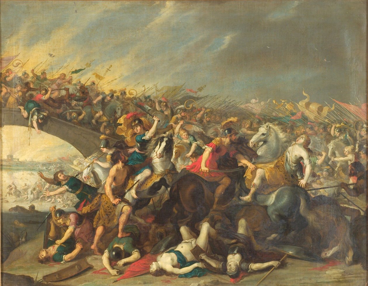 Lucha con amazonas de Hans I Jordaens