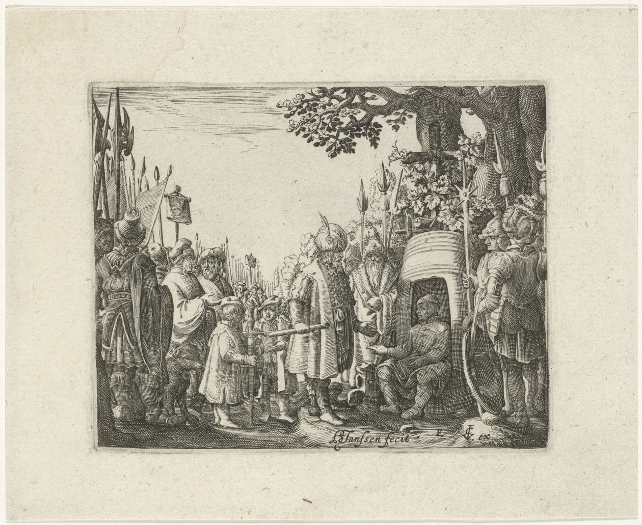 Alejandro Magno y Diógenes de Hans Janssen