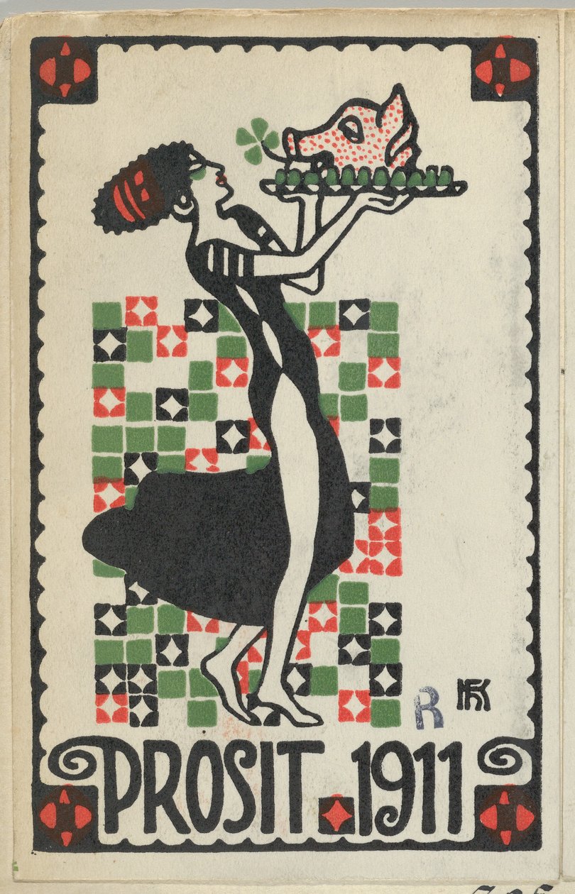 Tarjeta de Año Nuevo: Cheers 1911 Prosit, 1910 de Hans Kalmsteiner