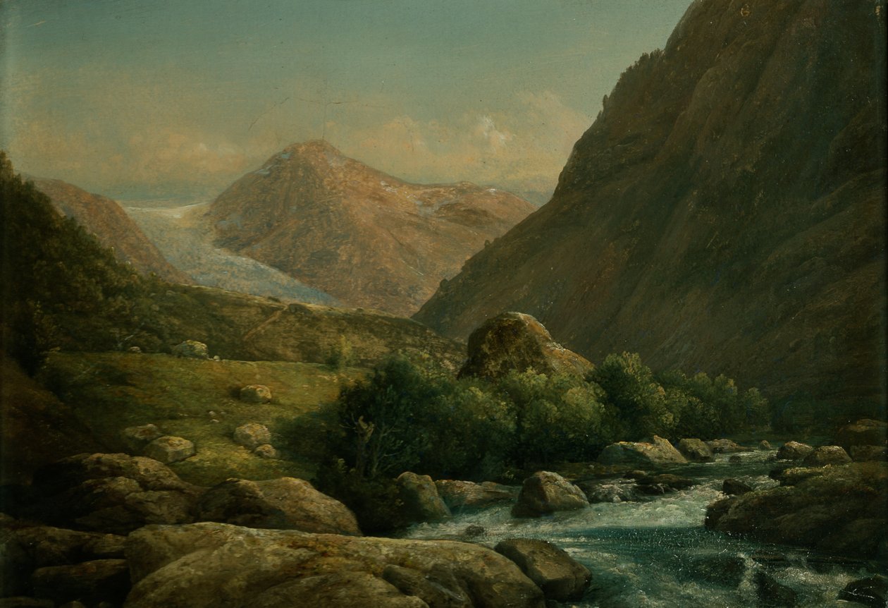 Glaciar Bondhus (aceite a bordo) de Hans Leganger Reusch