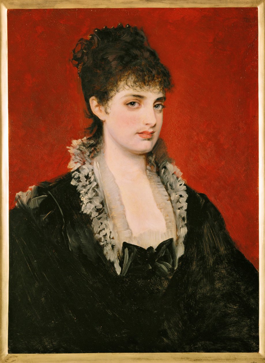 Anna von Waldberg ... (pintura sobre madera) de Hans Makart